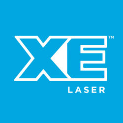XE Laser Logo - High-quality heat transfer graphics for clothing made with 3M reflective material.